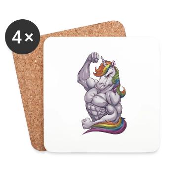 Unicorn Power - Untersetzer (4er-Set) - Weiß - Vorne