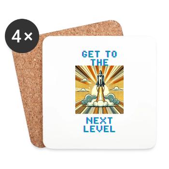 get to the next level - Coasters (set of 4) - white - Front
