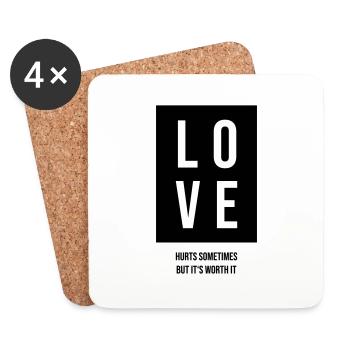 L’amour blesse le don - Dessous de verre (lot de 4) - blanc - Devant