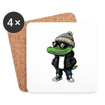Alligator Winter - Untersetzer (4er-Set) - Weiß - Vorne