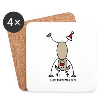 Noël 2024 - Dessous de verre (lot de 4) - blanc - Devant