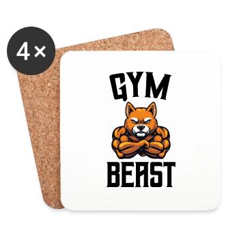 dog gym beast - Untersetzer (4er-Set) - Weiß - Vorne