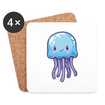 Jellyfish - Coasters (set of 4) - white - Front