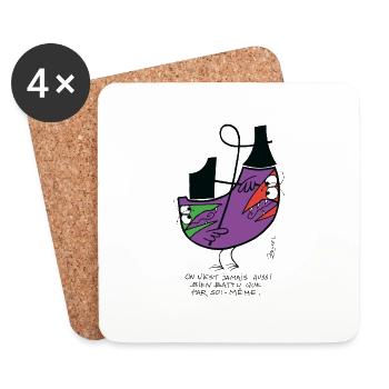 Beaten by oneself - Coasters (set of 4) - white - Front