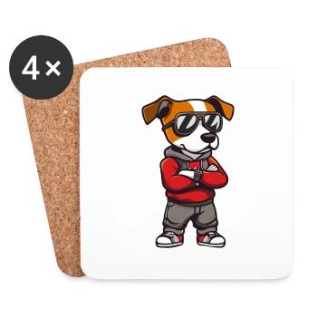 Jack Russel Terrier - Dessous de verre (lot de 4) - blanc - Devant