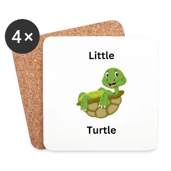 Petite tortue - Dessous de verre (lot de 4) - blanc - Devant