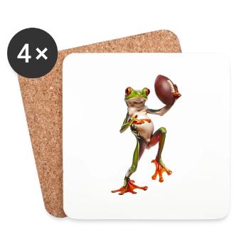 Grenouille arboricole soccer - Dessous de verre (lot de 4) - blanc - Devant