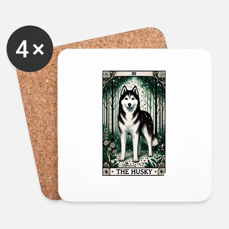 Der Husky - Untersetzer (4er-Set) - Weiß