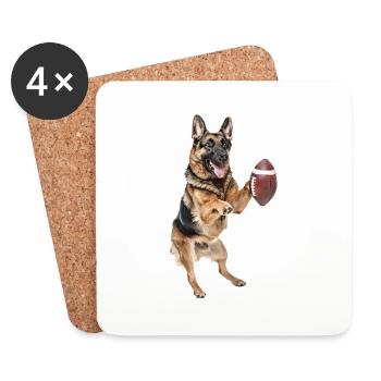 Deutscher Schäferhund - Untersetzer (4er-Set) - Weiß - Vorne