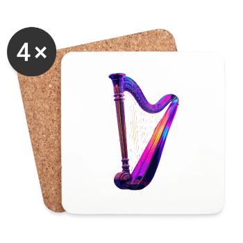 Harpe - Dessous de verre (lot de 4) - blanc - Devant