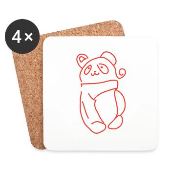 Panda - Untersetzer (4er-Set) - Weiß - Vorne