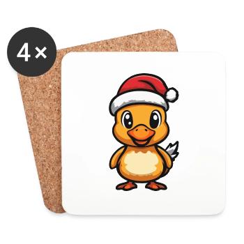 Noël de canard - Dessous de verre (lot de 4) - blanc - Devant