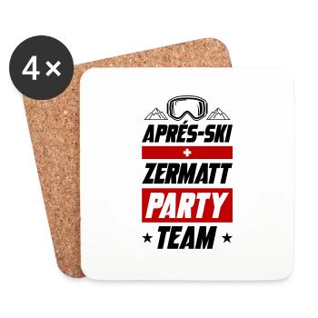 Après-ski Zermatt Party Team - Dessous de verre (lot de 4) - blanc - Devant