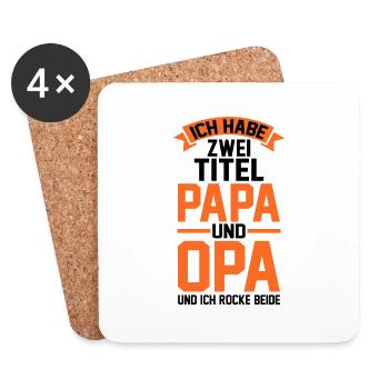 Ich Habe Zwei Titel Papa Und Opa - Untersetzer (4er-Set) - Weiß - Vorne