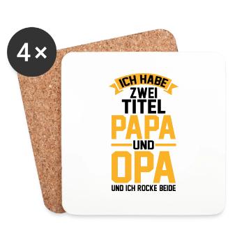 Ich Habe Zwei Titel Papa Und Opa - Untersetzer (4er-Set) - Weiß - Vorne