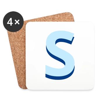 Pop und moderne blaue Buchstaben - Untersetzer (4er-Set) - Weiß - Vorne