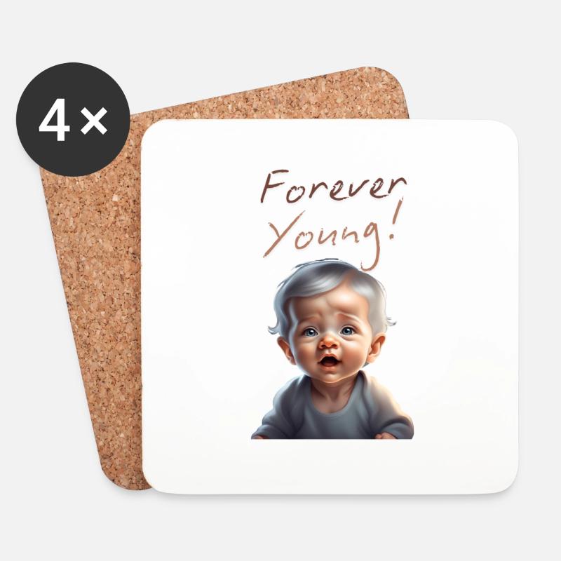 für immer jung - Untersetzer (4er-Set) - Weiß