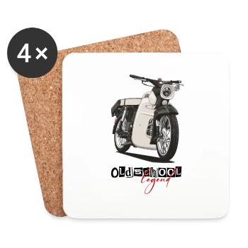 Star (beige) // Illustration - Coasters (set of 4) - white - Front