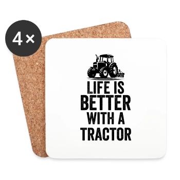 Traktor Traktor - Untersetzer (4er-Set) - Weiß - Vorne