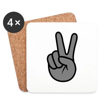 Peace Hand - Untersetzer (4er-Set) - Weiß - Vorne