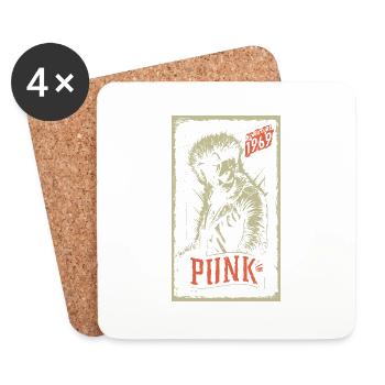 Punk - Dessous de verre (lot de 4) - blanc - Devant