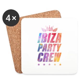 Ibiza Party Crew - Untersetzer (4er-Set) - Weiß - Vorne