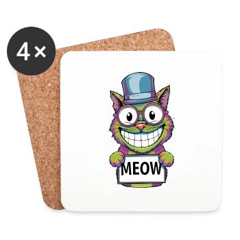 Meow Madness - Untersetzer (4er-Set) - Weiß - Vorne