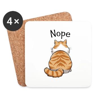 Nö: Freche Katze - Untersetzer (4er-Set) - Weiß - Vorne