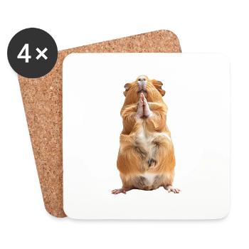 Meerschweinchen - Untersetzer (4er-Set) - Weiß - Vorne
