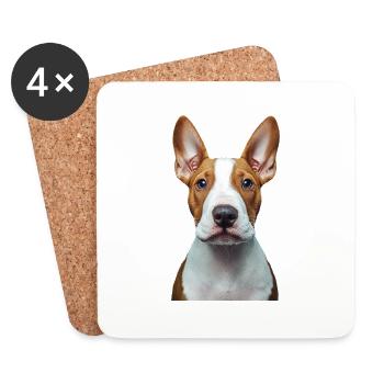 Bullterrier - Untersetzer (4er-Set) - Weiß - Vorne