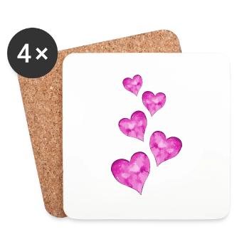 Hearts Symbol Wedding - Coasters (set of 4) - white - Front