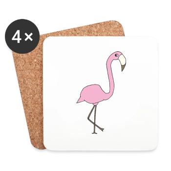 Flamingo Pink - Coasters (set of 4) - white - Front
