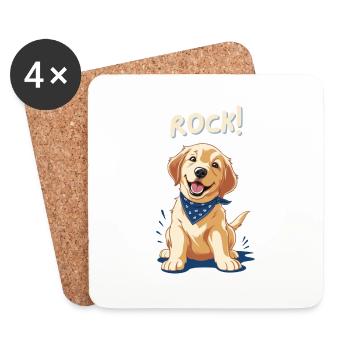 Cute Labrador Dog Puppy - Skirt - Coasters (set of 4) - white - Front