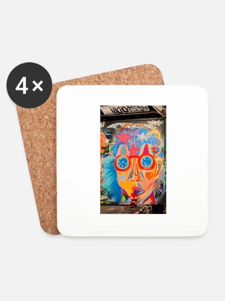 Graffity Explorer - Untersetzer (4er-Set) - Weiß