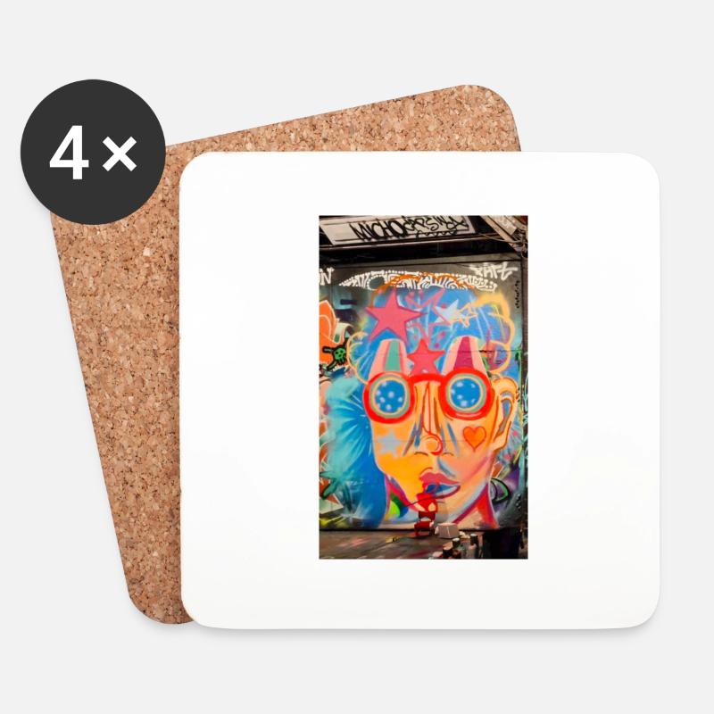 Graffity Explorer - Untersetzer (4er-Set) - Weiß