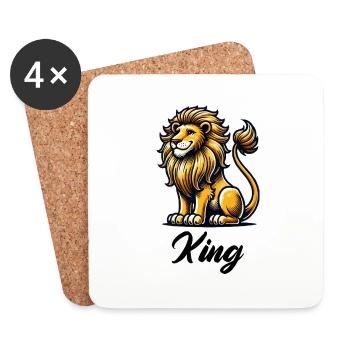 löwe könig - Coasters (set of 4) - white - Front