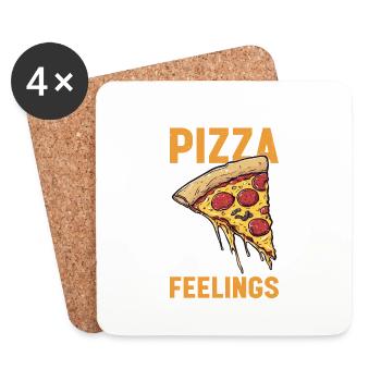I Want Pizza Not Feelings 4 - Untersetzer (4er-Set) - Weiß - Vorne
