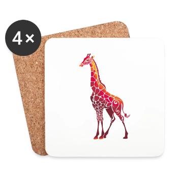 Art de la girafe - Dessous de verre (lot de 4) - blanc - Devant