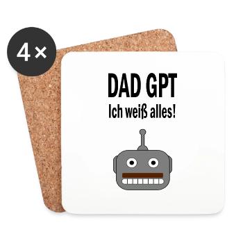 DAD GPT - Ich weiß alles! - Untersetzer (4er-Set) - Weiß - Vorne