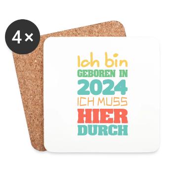 Bin 2024 - Untersetzer (4er-Set) - Weiß - Vorne
