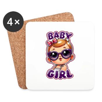 Bébé - Dessous de verre (lot de 4) - blanc - Devant