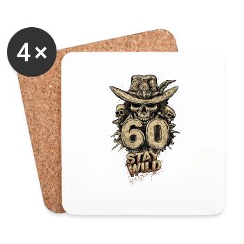Geburtstag 60 Stay Wild Mann - Untersetzer (4er-Set) - Weiß - Vorne