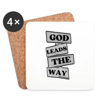 God Leads the Way – Proverbs 16:9 - Coasters (set of 4) - white - Front