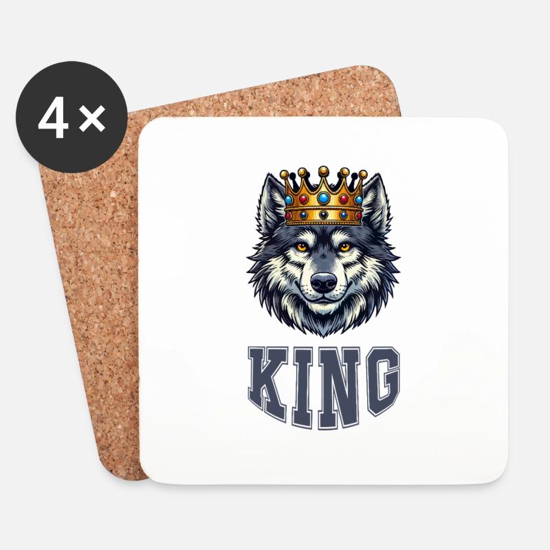 wolf king - Untersetzer (4er-Set) - Weiß