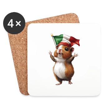 Meerschweinchen - Untersetzer (4er-Set) - Weiß - Vorne