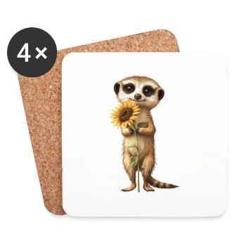 Roter Panda - Untersetzer (4er-Set) - Weiß - Vorne