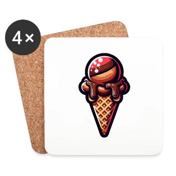 glace - Dessous de verre (lot de 4) - blanc - Devant