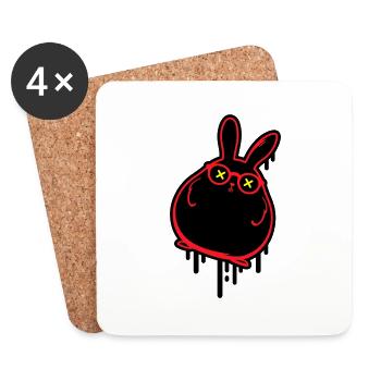 Bunny Funny Easter Easter Bunny - Coasters (set of 4) - white - Front