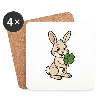 Rabbit Clover - Coasters (set of 4) - white - Front