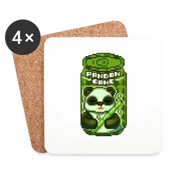 Pandan Cane – Relaxed Panda Pixel Art - Coasters (set of 4) - white - Front